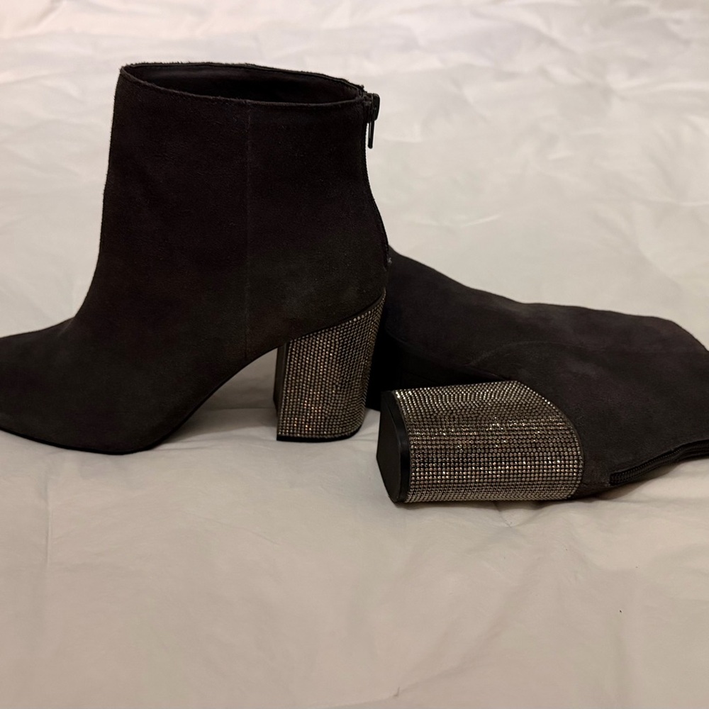 Kenneth Cole Reaction Suede and Rhinestone Booties - Picture 4 of 5